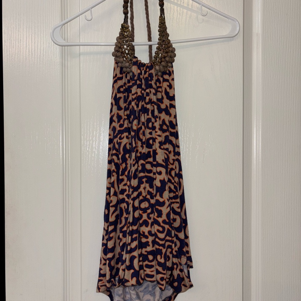 Akiko Blue and Orange Patterned Top